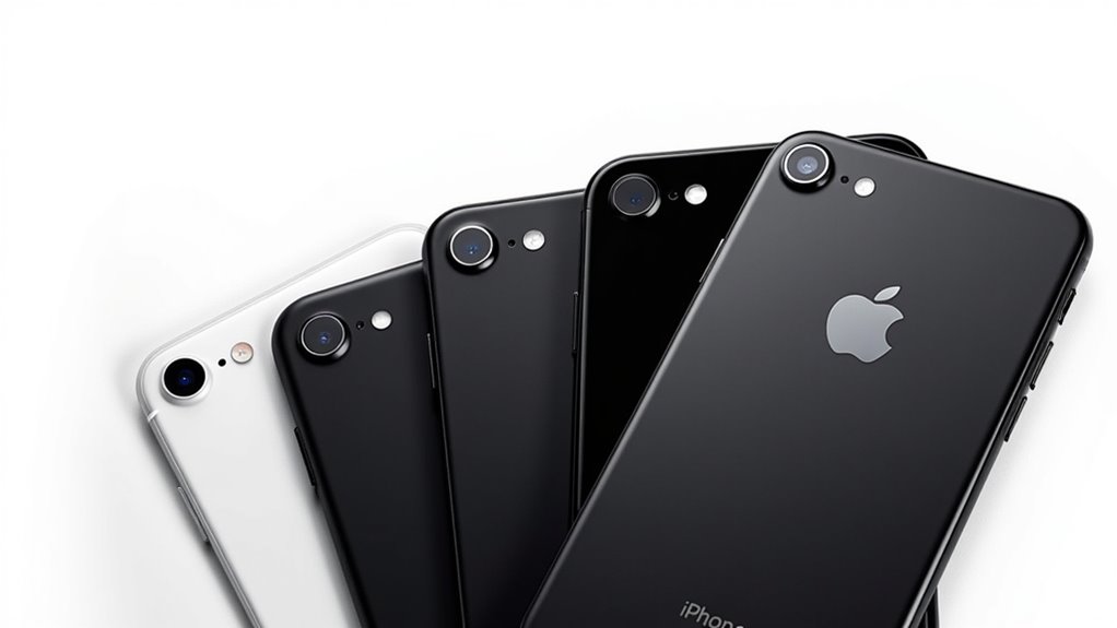 ewolucja czarnego iPhone'a pod względem designu