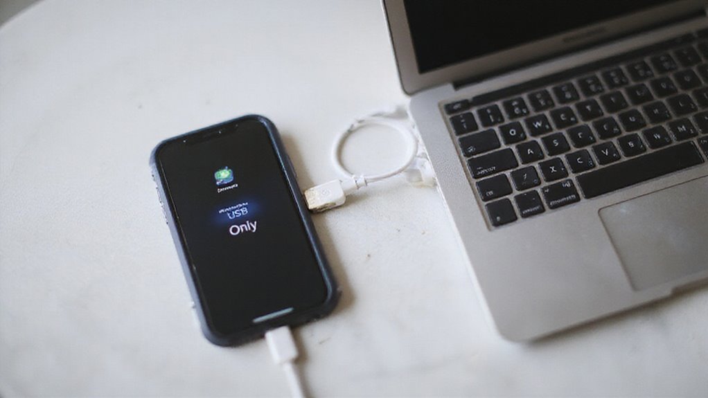 podłączanie iPhone'a przez USB