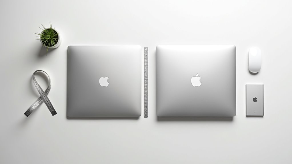 rozmiar MacBooka wpływa na przestrzeń roboczą