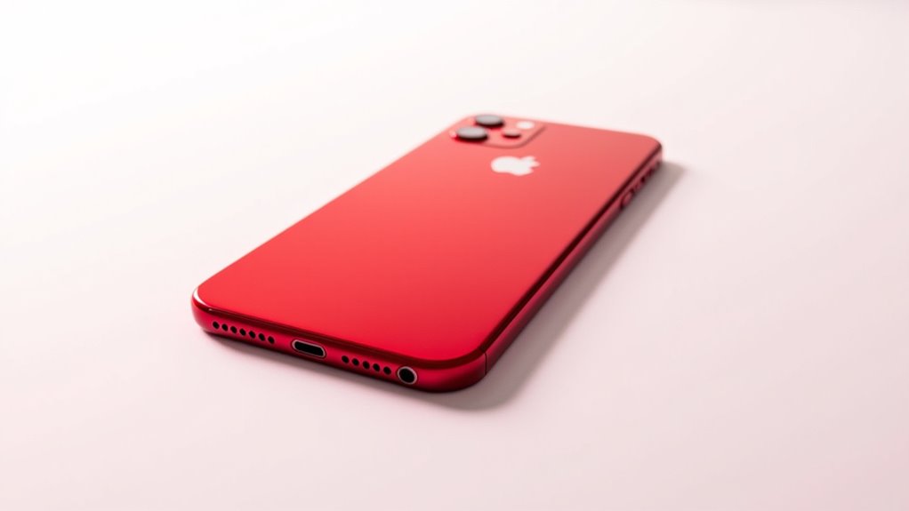 czerwony iPhone stylowy humanitarny wybór