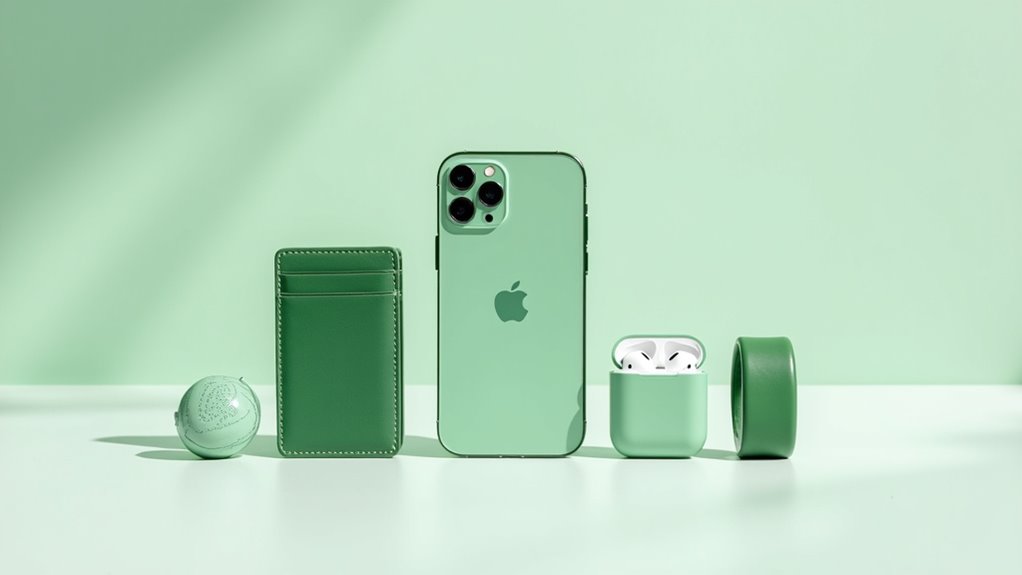 Stylowe akcesoria podkreślają zielonego iPhone'a