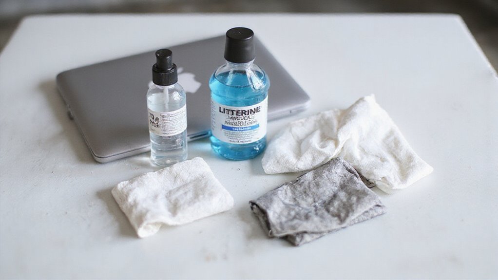 alkohol i ściereczka z mikrofibry