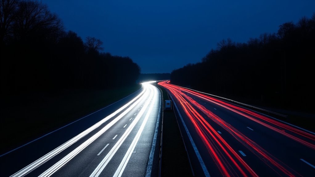 fotografia długiej ekspozycji smug światła
